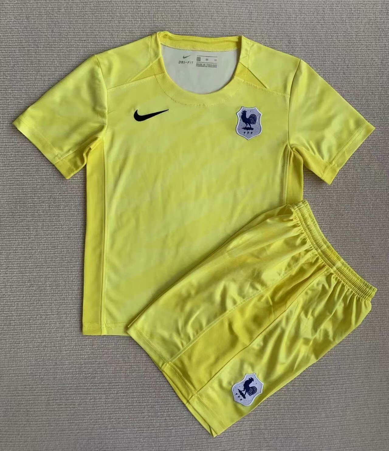 Kids-France 2023 GK Yellow Soccer Jersey